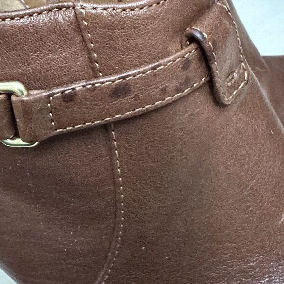 Coach Salene high heel ankle booties brown tan leather ginger 3.5 heel Size 8 - Picture 4 of 15